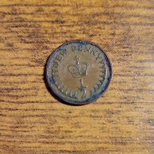 Vintage 1971 Half Penny Coin